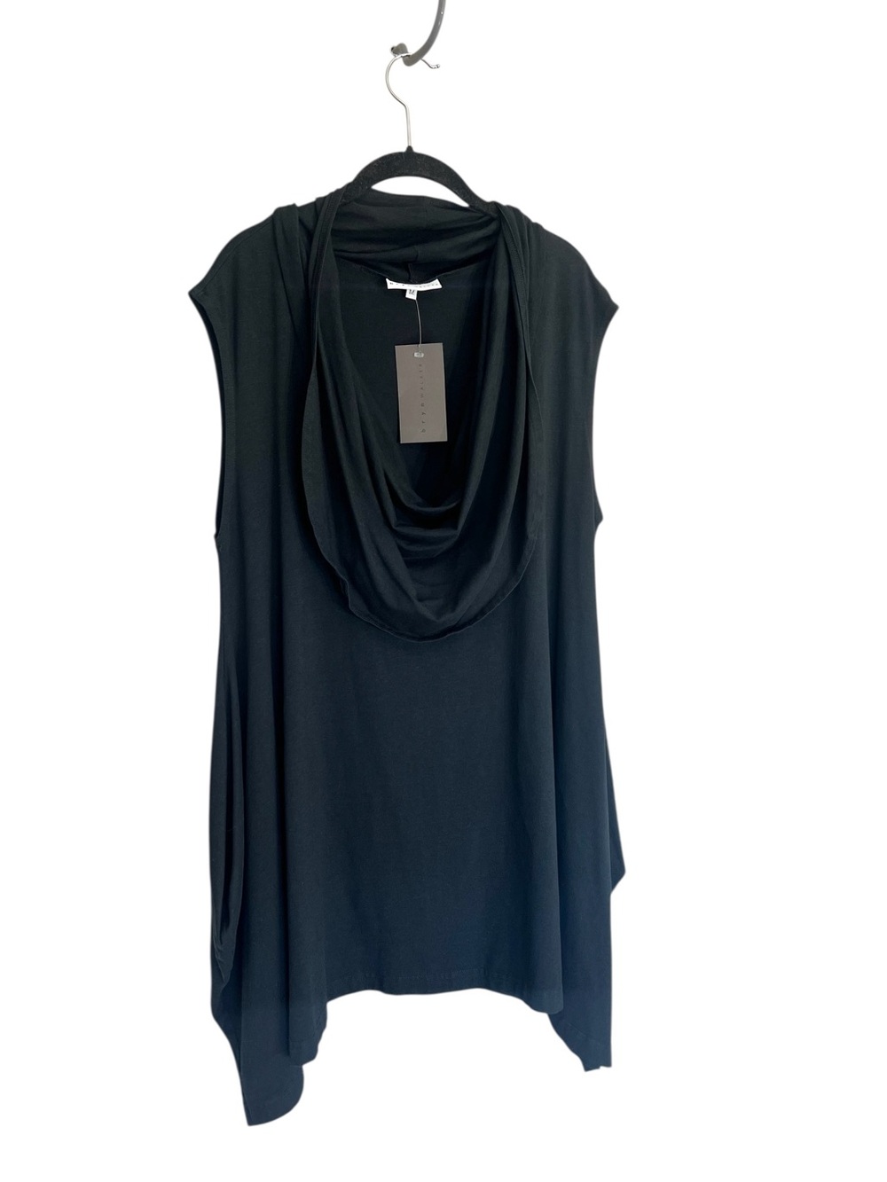 NWT Bryn Walker bamboo cotton Sunnie cowl neck oversized tunic tank black Sz M